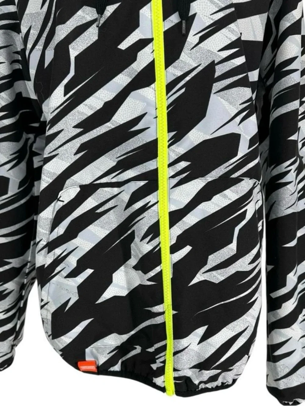 ADIDAS / REVERSIBLE Black & White Graphic Jacket Neon Green / Small / Activewear